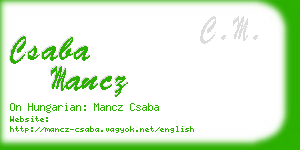 csaba mancz business card